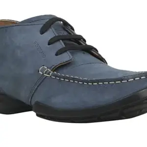 Woodland Men's Leather Boat Shoes Navy