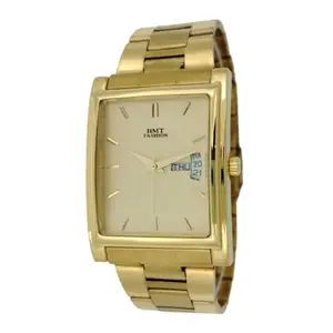 HMT FASHION Golden Dial Day Date Function Display Quartz Display Analogue Watch for Men G803G