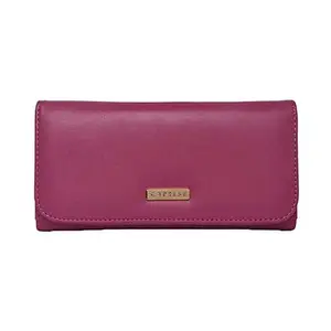 Caprese Remy Zipper Closure Faux Leather Womens Casual Wallet(Pink, Large)