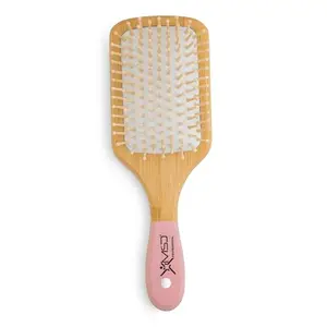 XMSD Professional XMSD Bamboo Paddle Hair Brush – Eco-Friendly Wooden Detangling Brush with Soft Ball-Tipped Bristles – Wide Flat Brush for All Hair Types – Gentle Scalp Massage & Anti-Frizz Styling Tool – Unisex Use