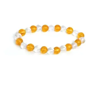 ASTROGHAR Citrine and clear quartz stone stretch bracelet