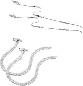 Lila Jewellery Traditional Jewellery For All Occassions Anklets Payal Pair for Women/Girls Alloy Anklet - Bzr_Combo Payal-115 & 119-(1-Pair Each)