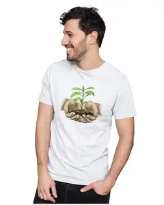 Men's & Women's Regular Fit T-Shirt Just Be Happy - Smile 100% Cotton Unise T-Shirt White|FemaleXL(YOUNGP07-White XL Men Goal)