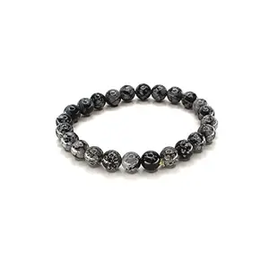 The Cosmic Connect Natural Snowflake Obsidian Crystals Bracelets Energized and Affirmed Stone Bracelets, Beauty Enhancement, Jewellery for Woman and Man