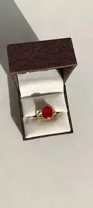 Sidhi shree Natural Ruby Adjustable Ring With Leb Certificate Brass Emerald Ring