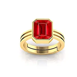 Anuj Sales Natural Certified Unheated Untreatet 5.00 Ratti A+ Quality Natural Burma Ruby Manik Gemstone Ring for Women's and Men's (Lab Certified)