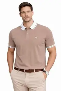 RF RAVES Mens Pique Polo T-Shirt | Cotton Rich, Smart Fit Polo with Embroidered Logo | Casual & Sports Wear | Polo T-Shirt for Men