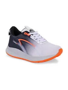 AADI Men's White Orange Comfortable Lightweight Outdoor Lace Up Classy Running,Walking & Gym Casual Sport Shoes