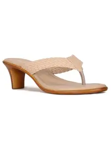 Bata Women's Block Heel Sandal - BEIGE (4 UK) (6718972)