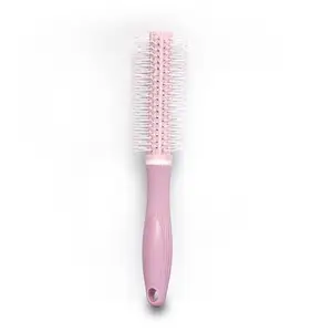 Roller Hair Comb for Styling & Volume – Round Barrel Brush with Soft Bristles | Anti-Frizz, Heat-Resistant | Perfect for Blow-Drying & Curling (Purple)