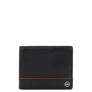 Da Milano RFID Protected Leather Wallet for Men with Card Slot - Black