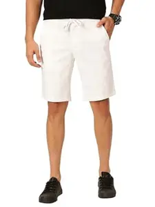 Thomas Scott Men's | Solid | Chino Shorts | Regular Fit | Linen Blend | Above Knee | Casual Short