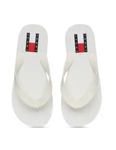 Tommy Hilfiger White Thermoplastic Elastomers Solid Women Flip Flop (F23HWFW257) Size-36