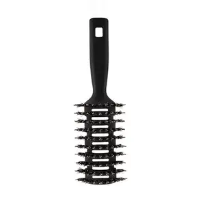 Homestic Hair Brush | Flexible Bristles Brush | Hair Brush with Paddle | Quick Drying Hair Brush | Suitable For All Hair Types | Round Vented Hair Brush | C13-X-BLK | Black