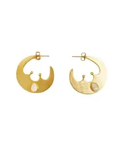 AHIM Gold Earrings for Women - Chunky Gold Plated Earring Small Open Hoop Earrings C-shaped - Lightweight High Polished Jewelry for Teen Girls Gift for Her