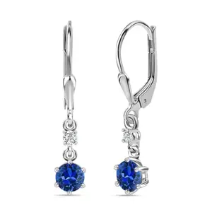 Ornate Jewels Pure Sterling Silver Blue Sapphire Solitaire Dangle Earrings for Women and Girls| With Certificate of Authenticity & 925 Stamp|1 Year Warranty