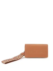 GUESS Brown Solid Sandria Boxed 3-Fold Wallet