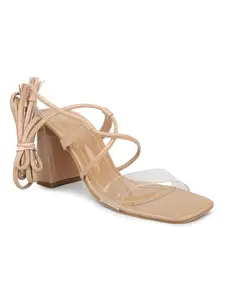 INC.5 Women Beige High-Top Block Gladiators