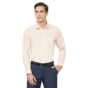 Cantabil Cotton Solid Peach Full Sleeve Regular Fit Formal Shirt for Men with Pocket | Formal Shirt for Men | Formal Wear Shirts for Men (MSHF00188_Peach_40)