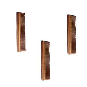 G Krishna Naturals Hair Brushes Wooden Neem Comb for Women & Men | Durable Long Lasting Wood Kangi for Natural Hair Growth (Pack of 3)(GKN3-006)