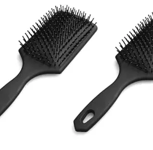 Professional Hair Detangling Brush with Ball-Tipped Bristles, 24 cm, Ergonomic Handle, Black