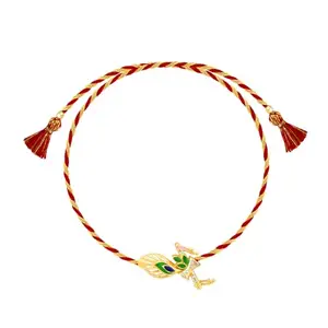 GIVA 925 Silver with 18k Gold plated Krishna Flute Rakhi cum Pendant | Gifts for Men and Boys | With Certificate of Authenticity and 925 Stamp | 6 Months Warranty*