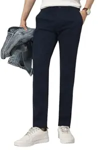 Peter England Men's Skinny Fit Mid Rise Premium Casual Trouser Chinos