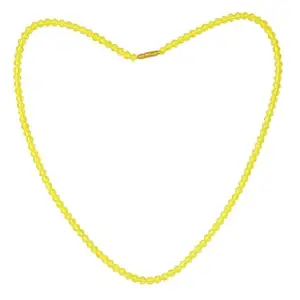 Yellow Handmade Glass Bead Necklace Stylish Lightweight Jewelry Beaded Necklace Pack of 1