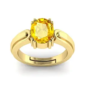 BALATANK�11.25 Ratti /10.70 Carat Certified Unheated Untreatet AAA++ Quality Natural Yellow Sapphire Pukhraj Gemstone Ring Gold for Women's and Men's