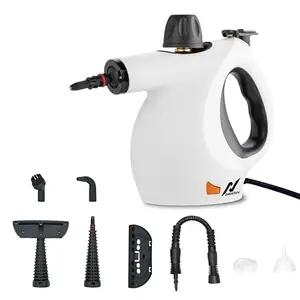 NexLev Steam Cleaner | For Complete Home Kitchen Bathroom Window Car & Office Cleaning | 9 Accessories | 450 ML | Window Pane Sink Grime Chimney Grease Water Stain Cleaner| 4 Meter Cord | 1000W |SC-02