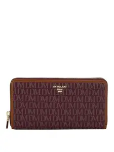 Da Milano Zip Leather Wallet for Women - Maroon