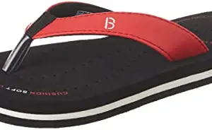 Bourge Women's Gallery-z3 Black and Red Flip-Flops-4 Kids UK (Gallery-251-04)