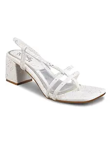 Shuz Touch Women Girl Casual Fashion Strappy Block Heel Sandals - White