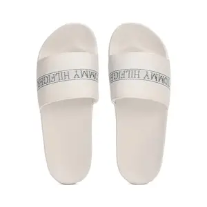 Tommy Hilfiger Polyester Solid White Women Flat Slides (F23HWFW046) Size- 40