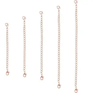 Hanging Tree Women Girl Boy & Men Jewellery Making Rose Gold Extender for Chain Set Bracelet Pendant & Necklace (6 Pcs) Rose Gold