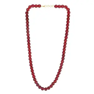 (JND) Jewels Danish JND Handcrafted Single Line | Red Crystal Glass Stone | Beaded Strand Statement Necklace Mala(Women & Girls)