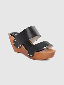 EXERTION Women Black Heels (FF-D-1083-Black-40)