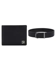 Da Milano Premium Gift Set for Men|Leather Wallet & Belt Combo - Black