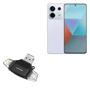 BoxWave Smart Gadget Compatible with Xiaomi Redmi Note 14 Pro+ - AllReader SD Card Reader, microSD Card Reader SD Compact USB - Jet Black