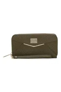 Van Heusen Women Polyurethane Olive Solid Casual Wallets