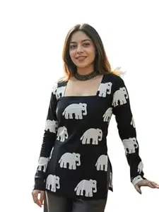 Women’s All Over Printed Rayon Short Kurti | Comfortable and Lightweight Ethnic Tunic Top for Casual and Party Use