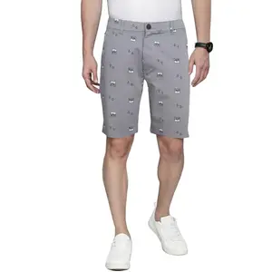 Hants Men's Stylish Regular Fit Cotton Travel Shorts (32, Grey)