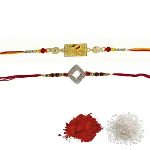 Rakhi for Brother, Traditional Rakshabandhan Designer Rakhi (Kalash & Crystal Diamond)