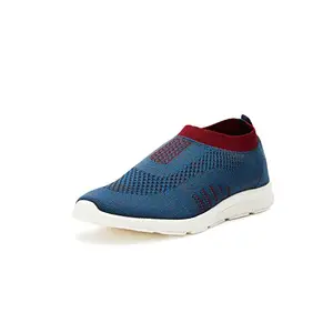 Bourge Men's Vega Pearl-z2 Blue and Red Running Shoes-9 UK 4
