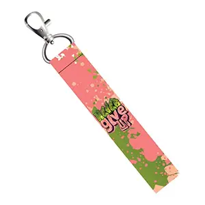 ISEE 360® Never Give up Quotes Lanyard Bag Tag with Swivel Lobster for Gift Luggage Bags Backpack Laptop Bags Students Workers Travelers L X H 5 X 0.8 INCH