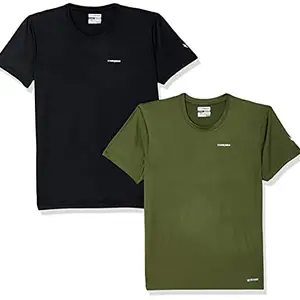 Charged Endure-003 Chameleon Spandex Knit Round Neck Sports T-Shirt Black Size 2Xl And Charged Endure-003 Chameleon Spandex Knit Round Neck Sports T-Shirt Olive Size 2Xl