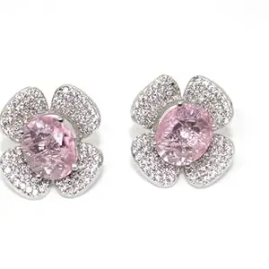 American Diamond 2 In one Earings (Light Pink)