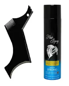 ZemGlam Professional Beard Shaping Comb & Hair Styling Spray Kit Combo Pack