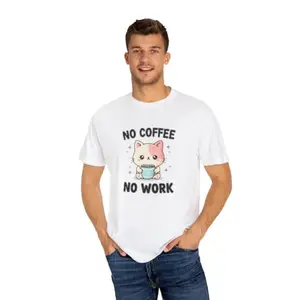 No Coffee-Printed T-Shirt |Color - White |Fabric - Cotton| Size-S | TN-_1655