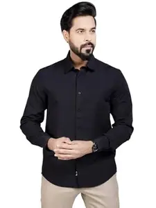 wewear Men’s Solid Full Sleeve Shirt | Modern Fit Casual Shirt for Men